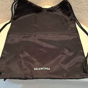 Balenciaga Draw String Bag Black Backpack Dust Cover Backpack Gym Sack New